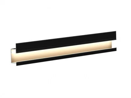 Теневая рейка LACONISTIQ Light Черная анодированная (45,7*15,45*3000мм.) под подсветку, вставка FLEX в комплекте