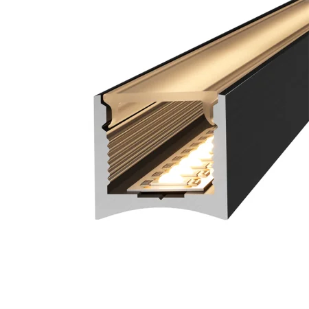 Теневая рейка LACONISTIQ LIGHT mini, под подсветку для обоев, панелей, керамог., Светлое-золото анод., размер (14*13*3000мм).вставка FLEX в комплекте