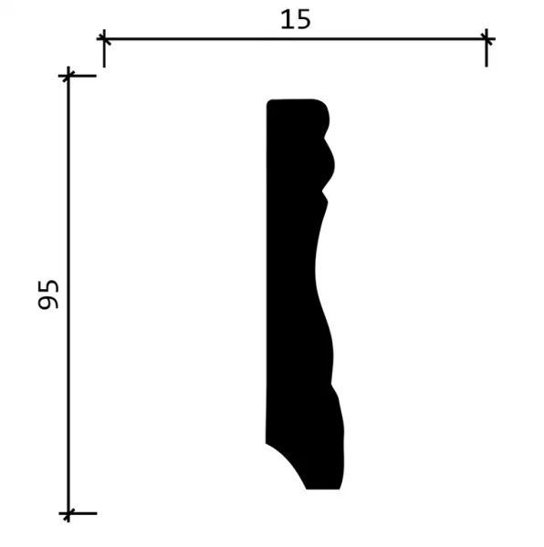 Плинтус 153 А - 95*15*2000мм