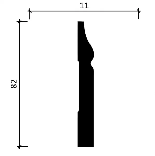 Плинтус DD48 - 82*11*2000мм